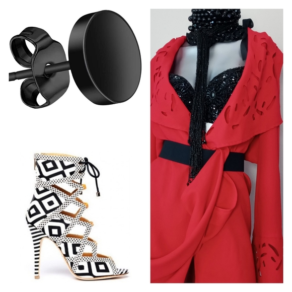 "RED HOT" Sophisticated Vintage Oversized Lag&Look Eyelet CutOut Open Kimono - Picture 10 of 12